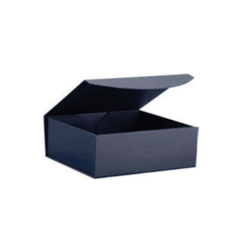 Navy leatherette collapsible magnetic gift box 6 x 6 x 2.75 in - EZA1824