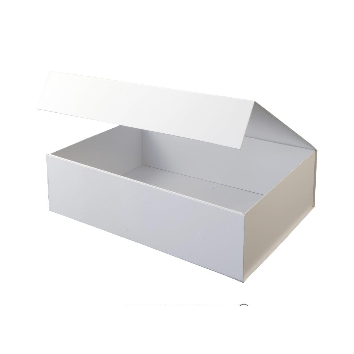 Matte white collapsible magnetic gift box 18 x 12 x 5.75 in - EZA7018