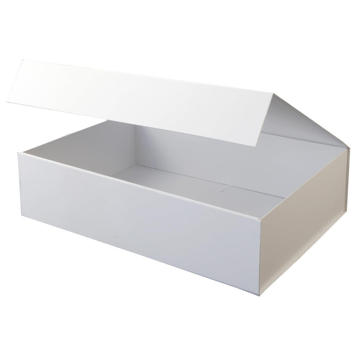 Antique matte white collapsible magnetic gift box 22 x 16 x 6.25 in - EZA7022