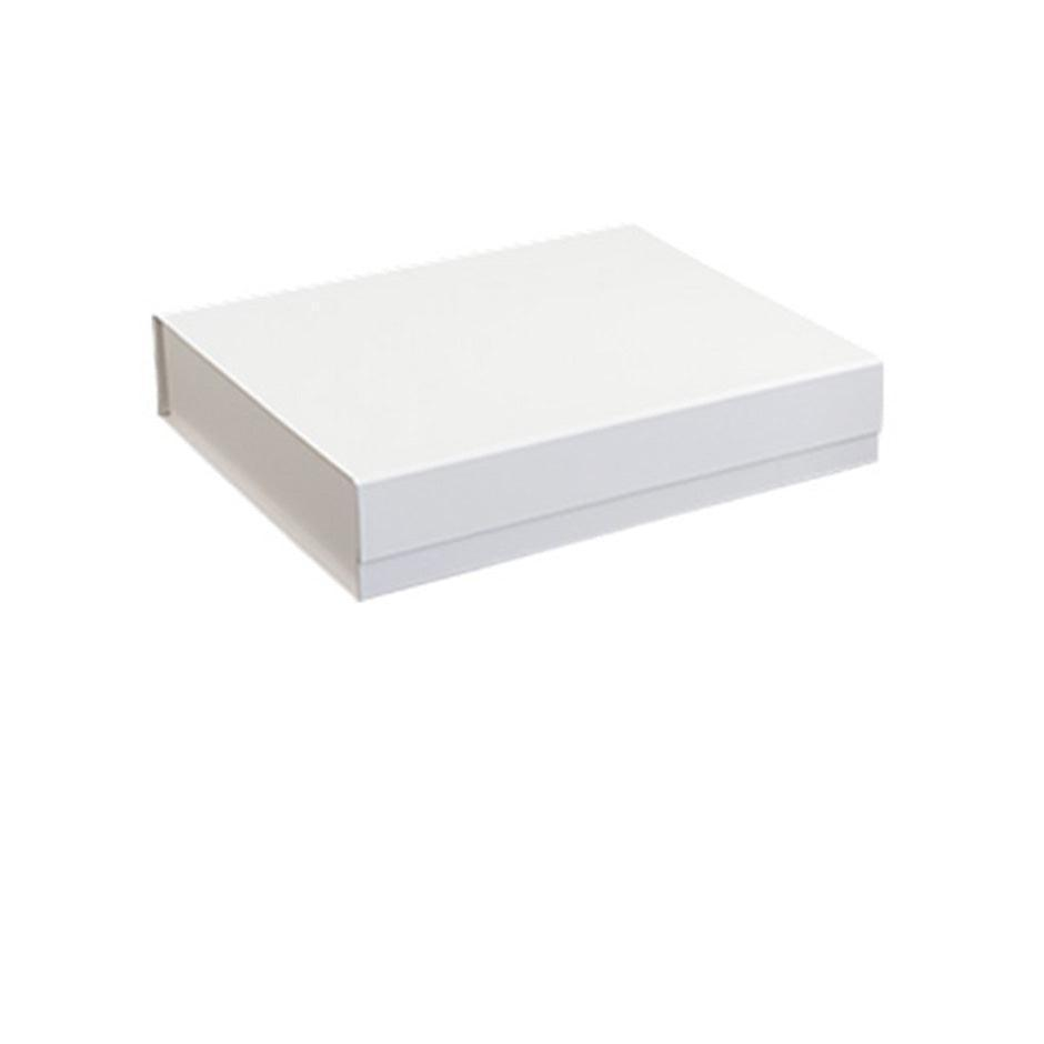 Matte white collapsible magnetic gift box 13.8 x 11.4 x 2.8 in - EZA7113